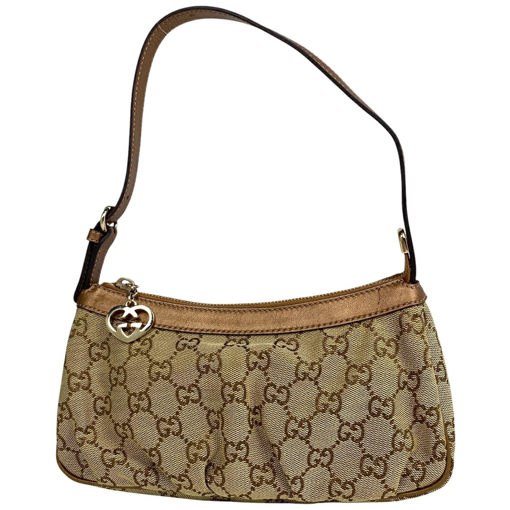 Gucci GG handbag accessory Clutch Lovely Heart canvas brown
